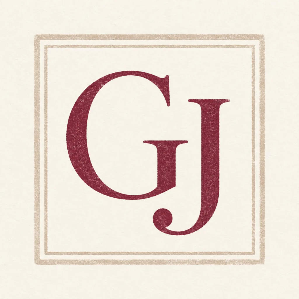 Monogramme GJ, cachet de signature de Gildas Jaouen